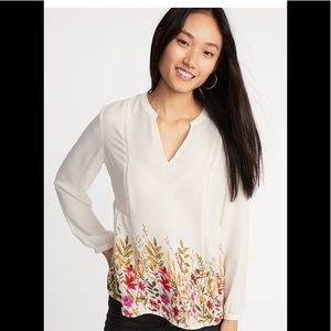 Floral-Print Georgette Swing Blouse for Women